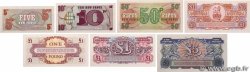 5, 10 et 50 New Pence, et 1 et 5 Pounds Lot INGHILTERRA  1948 P.M022b, P.M023, P.M029a, P.M036a, P.M044, O.M045 et P.046 q.FDC