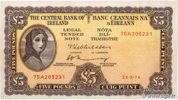 5 Pounds IRELAND REPUBLIC  1975 P.065c