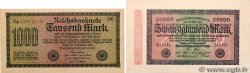 1000 et 20000 Mark Lot GERMANY  1922 P.076a et P.085a