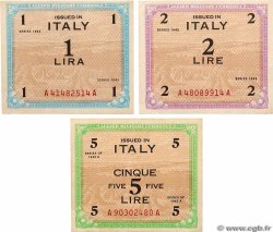 1, 2 et 5 Lire Lot ITALY  1943 P.M.10a, P.M.11a et P.M.18a