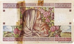 5000 Francs TRÉSOR PUBLIC FRANCE  1955 VF.36.01 G