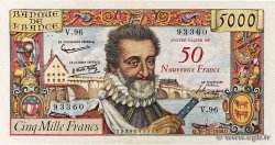 50 NF sur 5000 Francs HENRI IV FRANCE  1958 F.54.01 VF