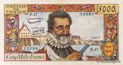 5000 Francs HENRI IV FRANCE  1958 F.49.06 VF-