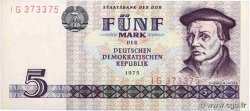 5 Mark REPUBBLICA DEMOCRATICA TEDESCA  1975 P.27b