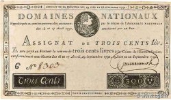 300 Livres Faux FRANCE  1791 Ass.18x VF-