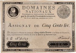 500 Livres Faux FRANCE  1790 Ass.10f