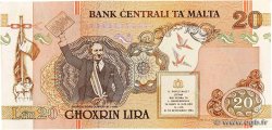 20 Liri MALTE  1989 P.44 VF+