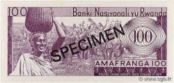 100 Francs Spécimen RWANDA  1969 P.08s1 NEUF