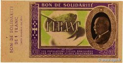 1 Franc BON DE SOLIDARITÉ Fauté FRANCE regionalism and miscellaneous  1941 KL.02a14 XF