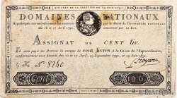 100 Livres FRANCE  1791 Ass.15a VF