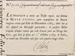 1000 Livres FRANCE  1783 P.- XF