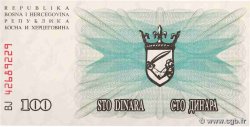 100 Dinara BOSNIEN-HERZEGOWINA  1992 P.013a ST