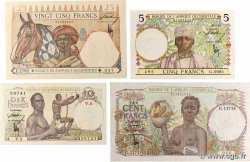 5, 10, 25 et 100 Francs Lot FRENCH WEST AFRICA  1939 P.LOT