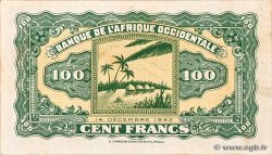 100 Francs FRENCH WEST AFRICA  1942 P.31a VF