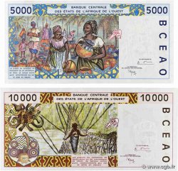 5000 et 10000 Francs Lot WEST AFRIKANISCHE STAATEN  1999 P.413Dh et P.414Dh fST