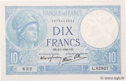 10 Francs MINERVE modifié FRANCE  1941 F.07.26 UNC-