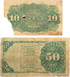10 et 50 Cents Lot ESTADOS UNIDOS DE AMÉRICA  1863 P.115 et P.121 MC