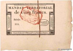5 Francs Monval cachet rouge FRANCE  1796 Ass.63c AU
