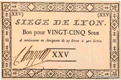 25 Sous FRANCE regionalism and miscellaneous Lyon 1793 Kol.136 AU