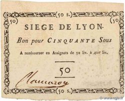 50 Sous FRANCE regionalism and miscellaneous Lyon 1793 Kol.137b AU
