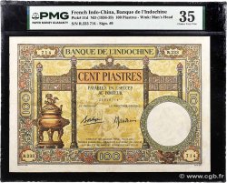 100 Piastres FRENCH INDOCHINA  1936 P.051d VF+