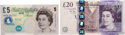 5 et 20 Pounds Lot INGHILTERRA  2002 P.391b et P.392a 