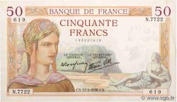 50 Francs CÉRÈS modifié FRANCIA  1938 F.18.10