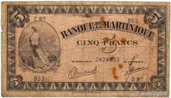 5 Francs MARTINIQUE  1942 P.16b