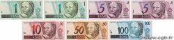 1 Real au 100 Reais Lot BRASILE  1994 P.243a au P.247a