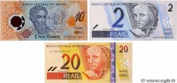 2, 10 et 20 Reais Lot BRASILE  2000 P.248a, P.249a et P.250a