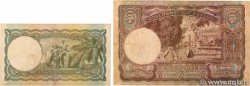 1 et 5 Rupees Lot CEYLON  1943 P.34 et P.36a F - VF