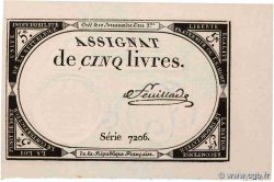 5 Livres FRANCE  1793 Ass.46a UNC
