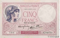 5 Francs FEMME CASQUÉE modifié FRANCE  1939 F.04.11