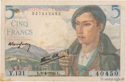 5 Francs BERGER FRANCE  1945 F.05.06