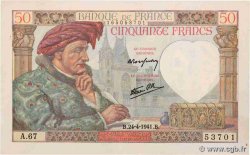 50 Francs JACQUES CŒUR FRANCE  1941 F.19.09