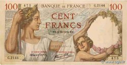 100 Francs SULLY FRANCE  1939 F.26.09