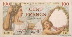 100 Francs SULLY FRANCE  1940 F.26.24