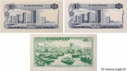 1 et 5 Dollars Lot SINGAPOUR  1967 P.01a/d et P.02d SUP