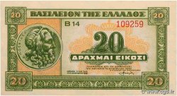20 Drachmes GRIECHENLAND  1940 P.315