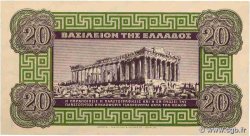 20 Drachmes GRIECHENLAND  1940 P.315 ST