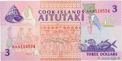 3 Dollars COOK INSELN  1992 P.07a ST