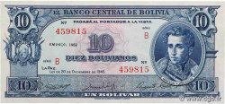 10 Bolivianos BOLIVIEN  1945 P.139b