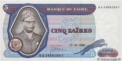5 Zaïres ZAÏRE  1980 P.22b