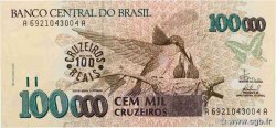 100 Cruzeiros Reais sur 100000 Cruzeiros BRASILIEN  1993 P.238
