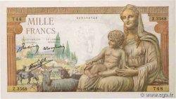 1000 Francs DÉESSE DÉMÉTER FRANCE  1943 F.40.17 UNC-