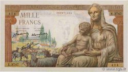 1000 Francs DÉESSE DÉMÉTER FRANCE  1943 F.40.18 AU-