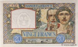 20 Francs TRAVAIL ET SCIENCE FRANCE  1940 F.12.11 XF+