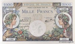 1000 Francs COMMERCE ET INDUSTRIE FRANCE  1940 F.39.01 UNC-