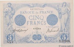 5 Francs BLEU Numéro spécial FRANCE  1916 F.02.39 AU