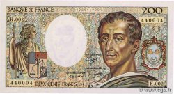200 Francs MONTESQUIEU Numéro spécial FRANCE  1981 F.70.01 UNC